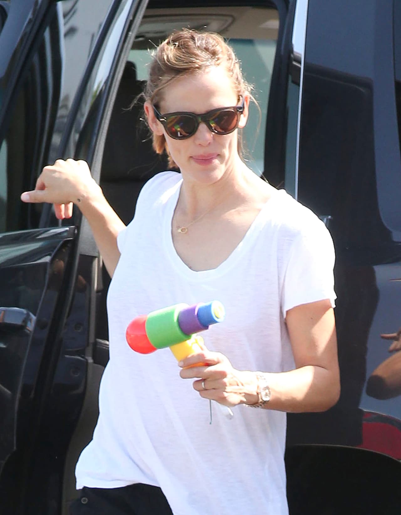 Jen está rentando una casa mientras filma en Atlanta.