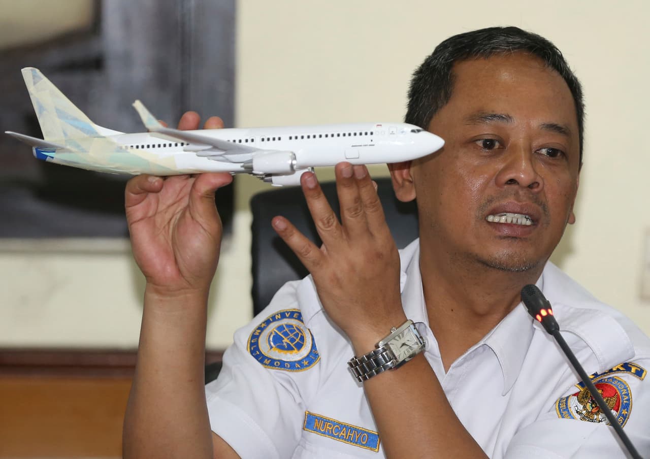 Nurcahyo Utomo, investigador del Comité de Seguridad del Transporte de Indonesia, mientras explicaba en octubre lo que pudo haberle pasado al vuelo de Lion Air antes de caer al mar, matando a sus 189 ocupantes.