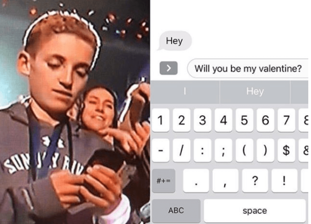 Así nació un meme con su rostro y su mirada plantada en el celular mientras el famoso artista intentaba motivarlo a unirse al festejo.