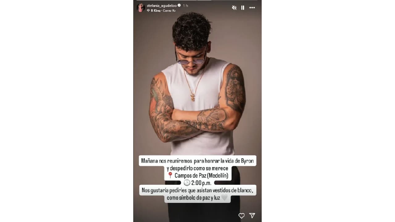 Stefanía Agudelo, hermana de B-King, convocó a familiares y amigos al funeral del cantante.