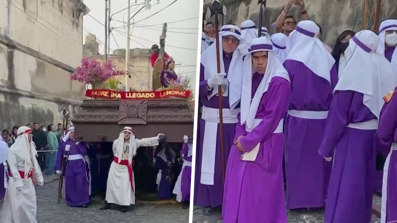Así se vive la Semana Santa en Guatemala: 7 mil personas se reunieron en una procesión de fe