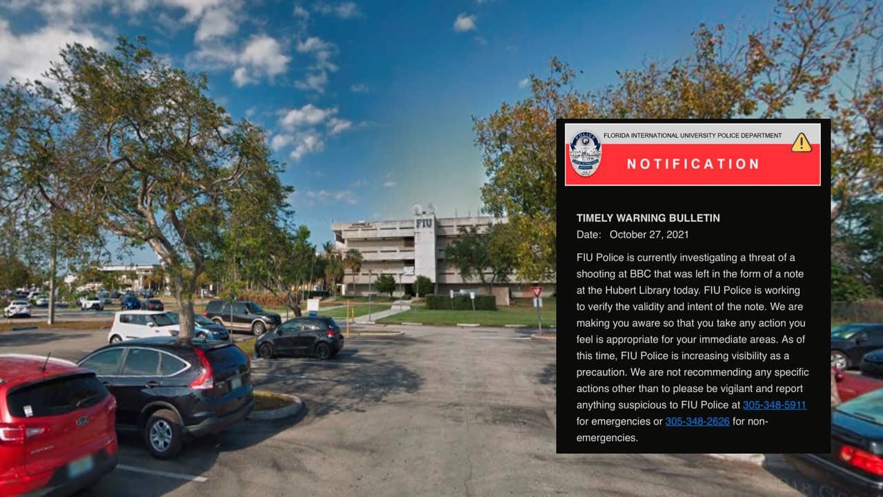 Policía de FIU investiga posible amenaza de tiroteo en el campus de Biscayne Bay