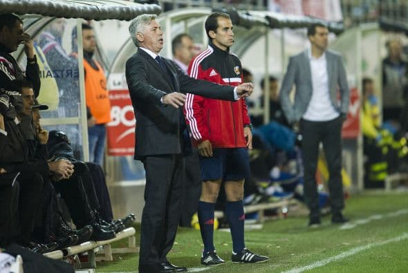 El estratega italiano durante el partido del Real Madrid.