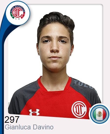 Gianluca Javier Davino La Volpe - mediocampista - Toluca Sub 15, nieto de La Volpe, hijo de Flavio Davino y nieto de Ricardo La Volpe.