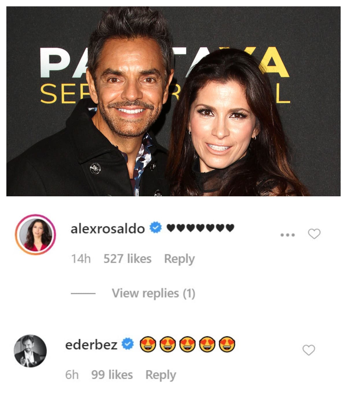 Mientras tanto, 
<b><a href="https://www.univision.com/galavision/eugenio-derbez-y-alessandra-rosaldo-inician-el-2020-presumiendo-su-amor" target="_blank">Eugenio Derbez y Alessandra Rosaldo </a></b>también mostraron su respaldo a Aislinn acerca de su ausencia en redes sociales. El matrimonio la apoyó dejándole esta serie de emoticonos. 
<br>
