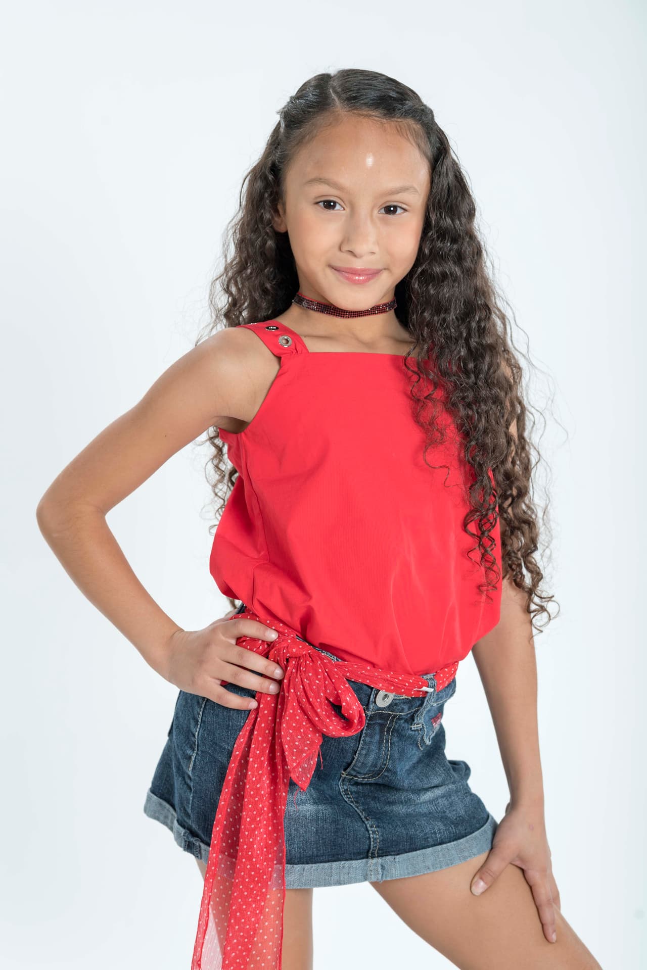 Esta pequeña de 8 años tiene una gran disciplina, vive en Miami y practica más de 4 horas diarias, es muy exigente y en alguna ocasión se ha molestado con Aramish porque no la cargaba a la altura pertinente.