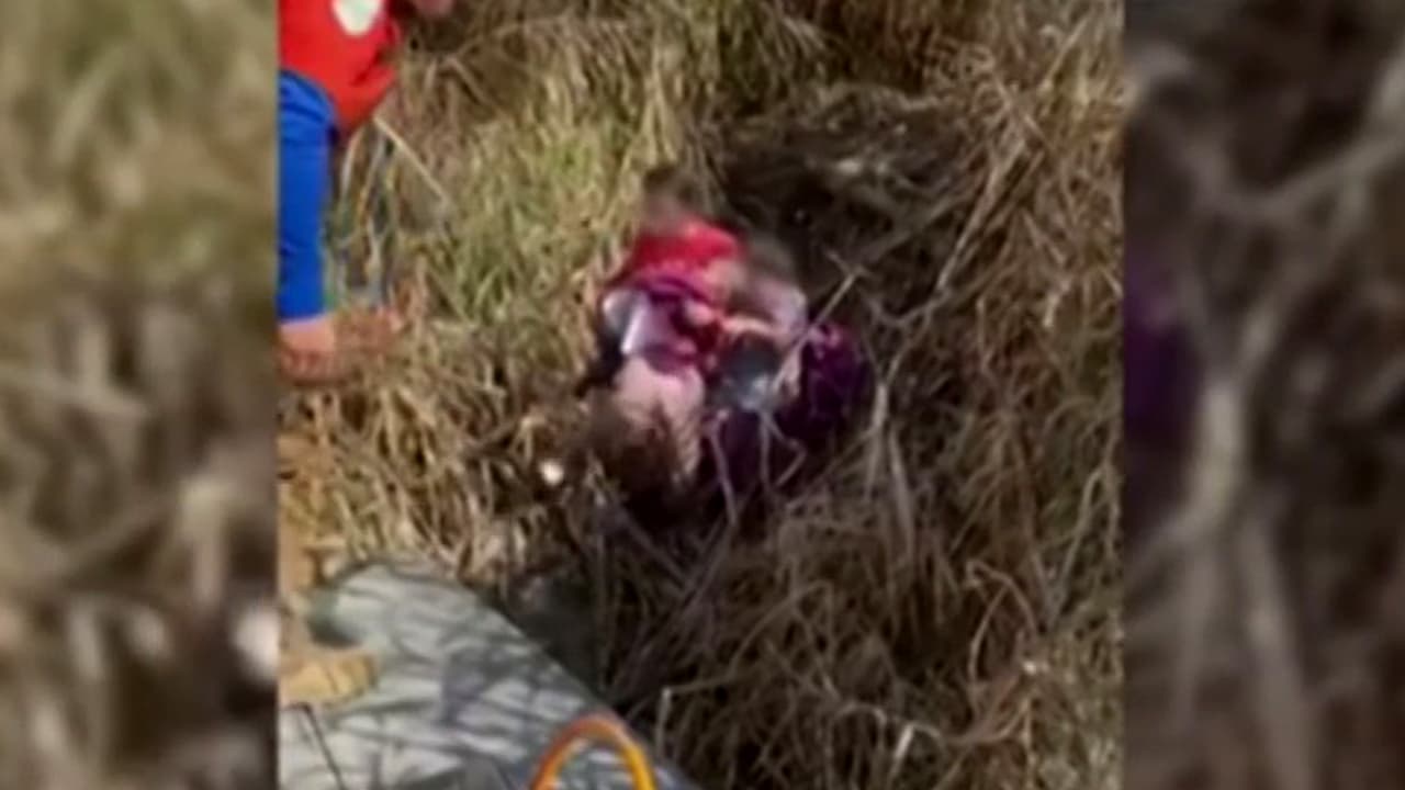 Autoridades mexicanas rescatan a tres niñas abandonadas en un islote del Río Bravo