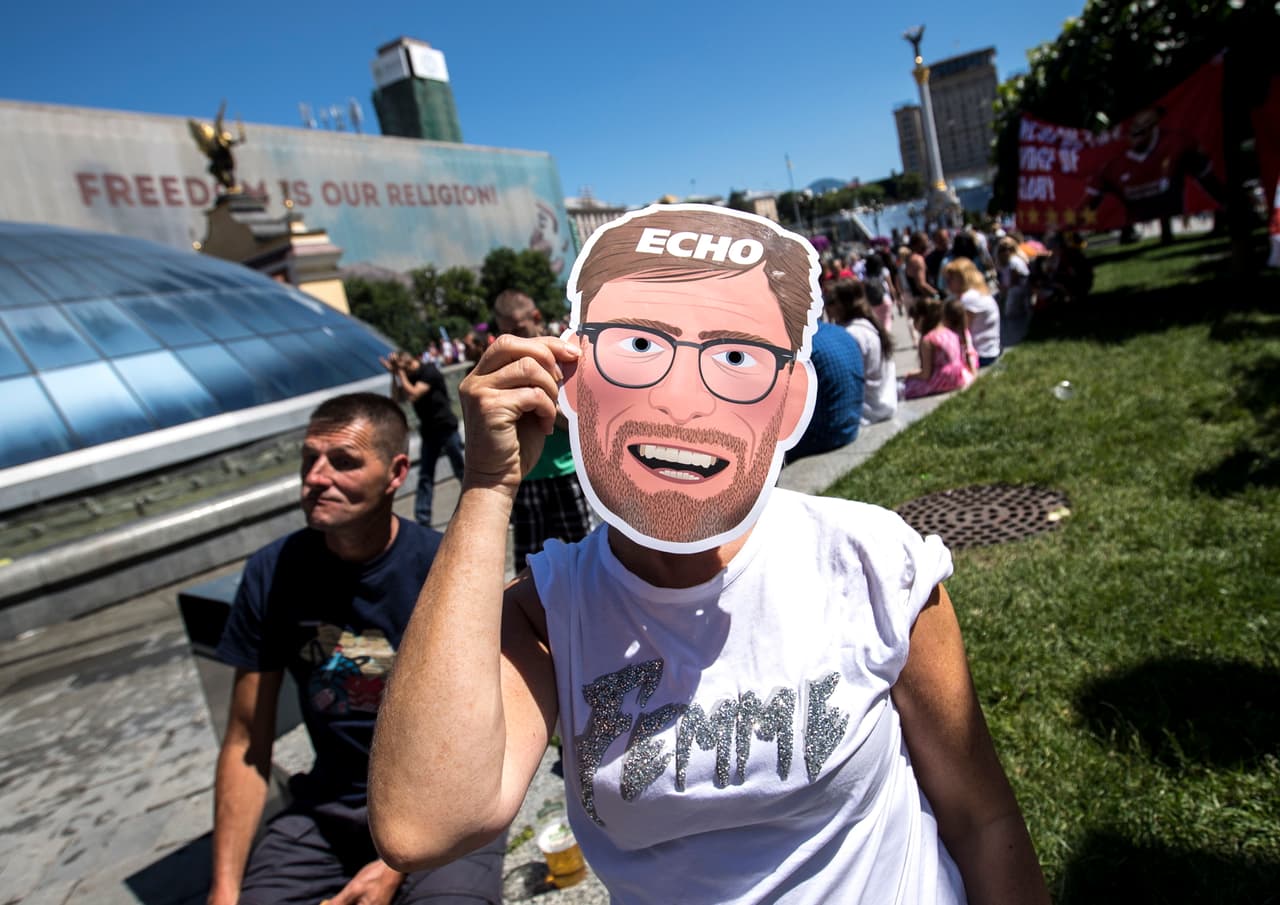 Jürgen Klopp también era protagonista entre los fanáticos del Liverpool. Las esperanzas en el entrenador alemán eran grandes.