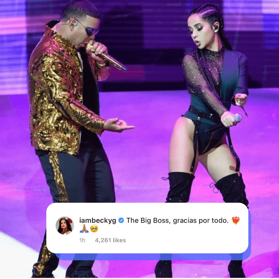 Becky G, con quien hizo el remix de Dura, no ocultó su tristeza porque ya no compartirán más los escenarios
