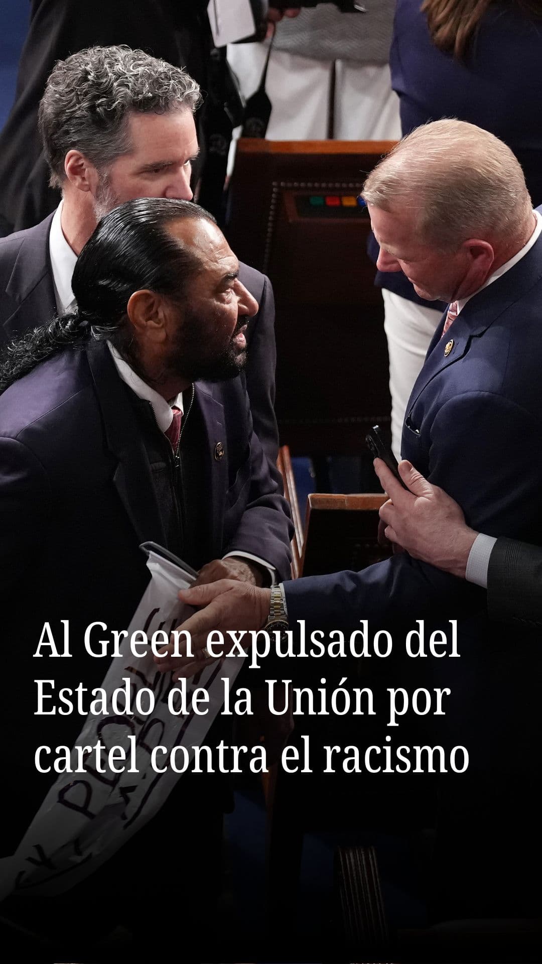 Al Green expulsado del Estado de la Unión por cartel contra el racismo
