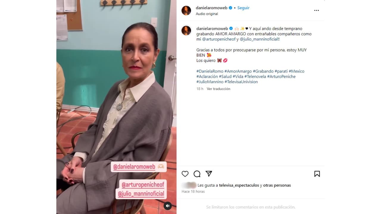 Así reapareció Daniela Romo en redes sociales.