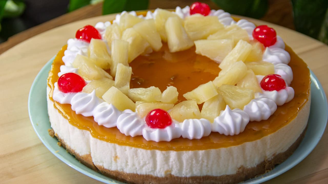 Tarta de piña colada sin horno y en 25 minutos