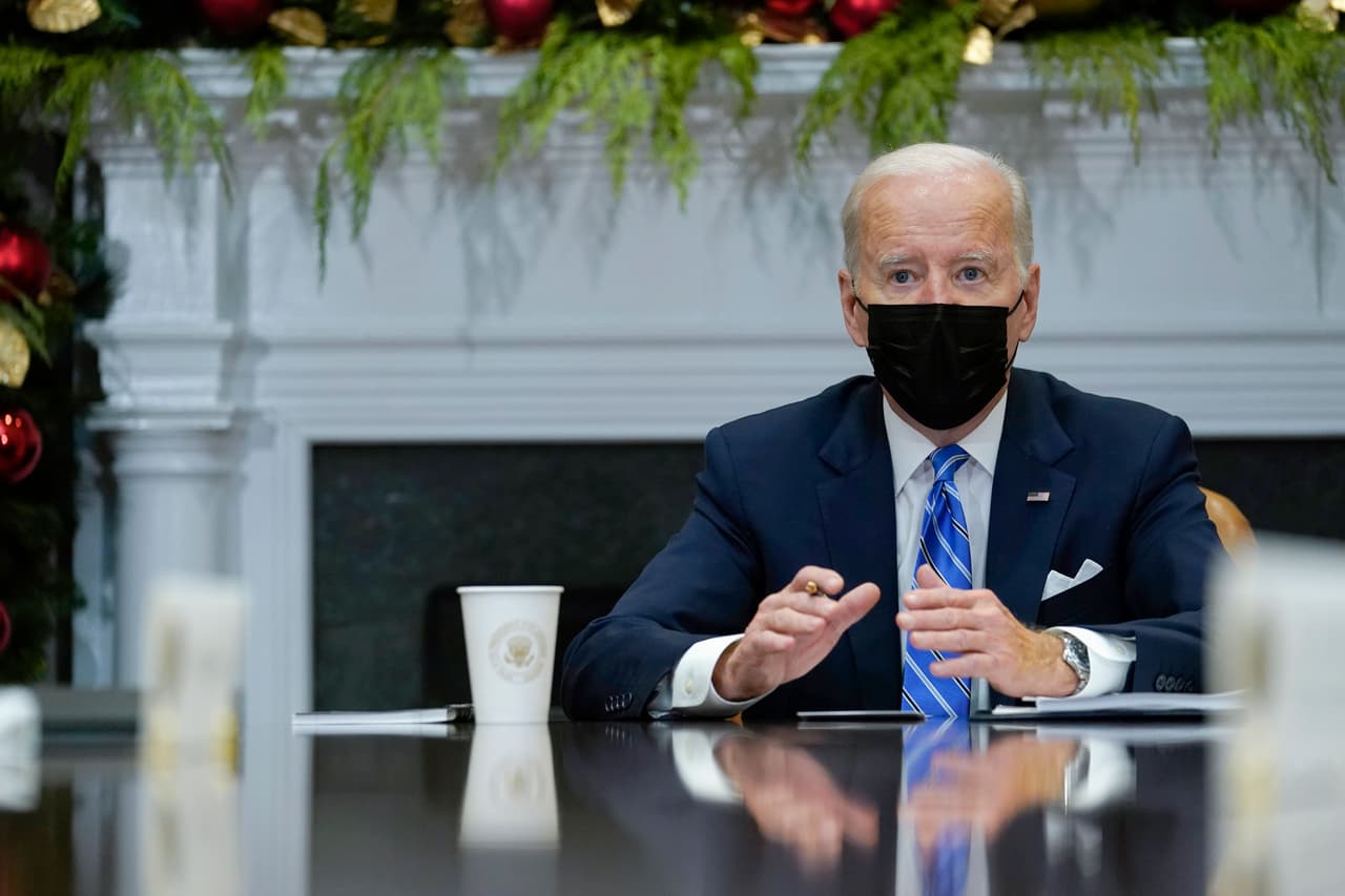 El presidente Joe Biden durante una reunión el pasado 16 de diciembre de 2021.