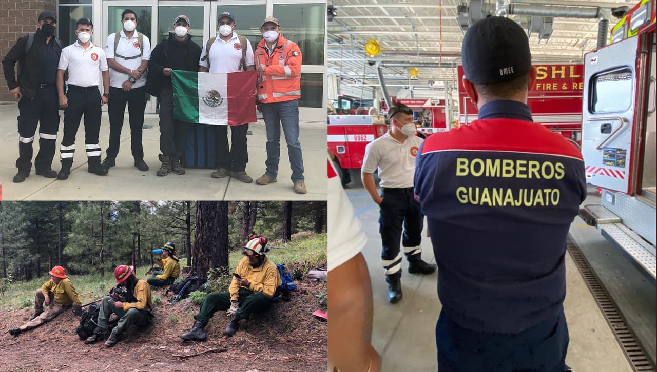 Bomberos mexicanos aterrizaron en suelo estadounidense para apoyar en los incendios de la costa oeste