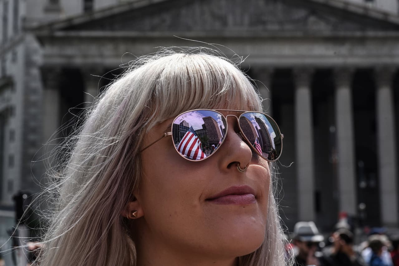 Una manifestante anti-sharia se unió a la protesta en Nueva York