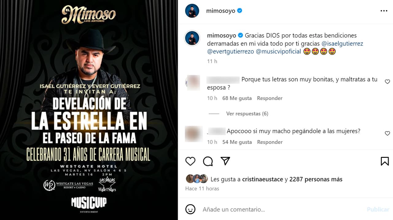 'El Mimoso' tendrá este martes 16 la develación de su estrella en el Paseo de la Fama en Las Vegas.