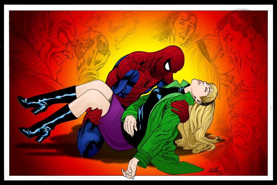 En 1973, Stan Lee fue el artífice de uno de los momentos más impactantes en la historia de la cultura pop: la noche que Gwen Stacy, la prometida de Peter Parker, murió. Nunca antes en un cómic había ocurrido semejante cosa. Fue un nuevo parteaguas no solo en la saga de Spider-Man: también cambió la manera en que los cómics se escribían, yendo hacia un público más adulto.