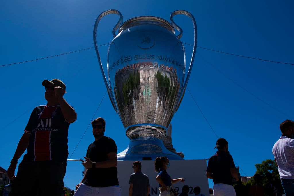Asi luce el centro de Lisboa previo a la final entre Paris Saint-Germain y el Bayern Munich.