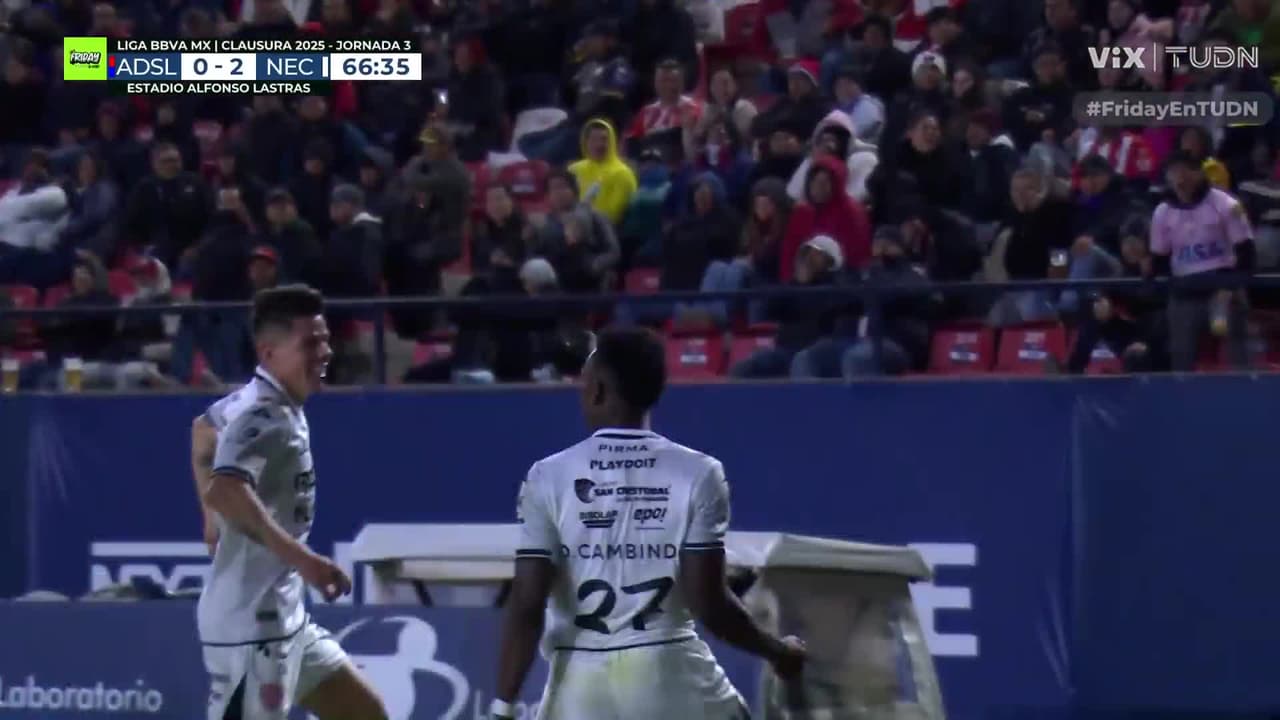 ¡Ya es goleada del Necaxa! Cambindo define por encima del arquero