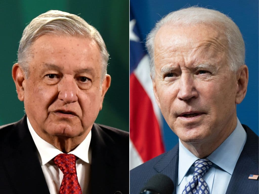 Mexican President Andres Manuel Lopez Obrador and US President Joe Biden.