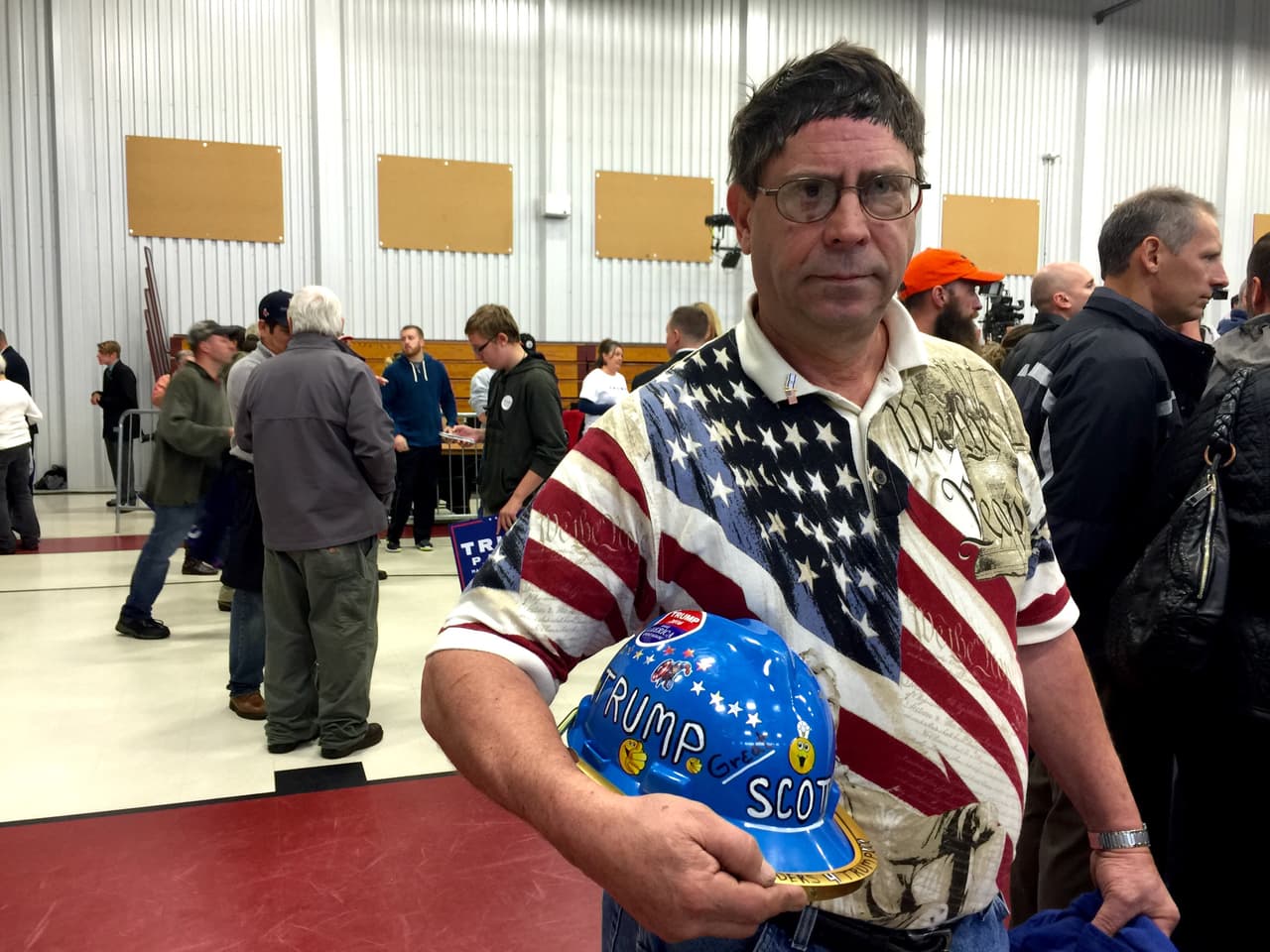 Scott Richard en el evento de Trump en Maine.