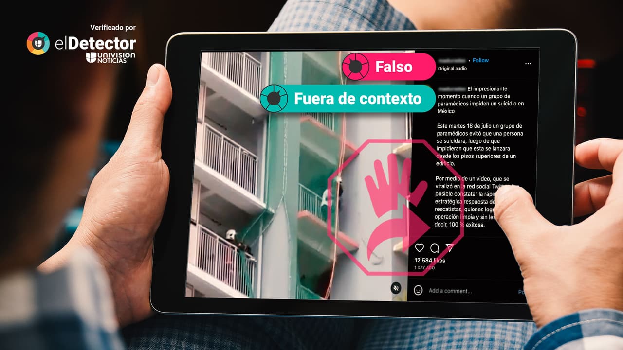 Ese rescate con una red verde de una mujer en un balcón no ocurrió en México: fue en Singapur