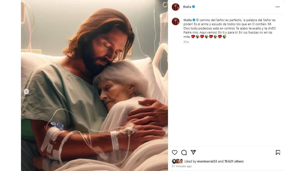 Thalía publica mensaje en medio de la crisis de salud de su hermana Ernestina Sodi.