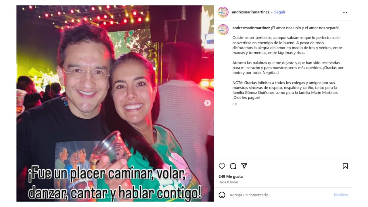 Así la despidió su esposo en Instagram.
