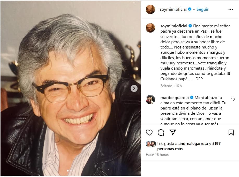 Mimi dedicó emotivas palabras a su papá tras su fallecimiento.