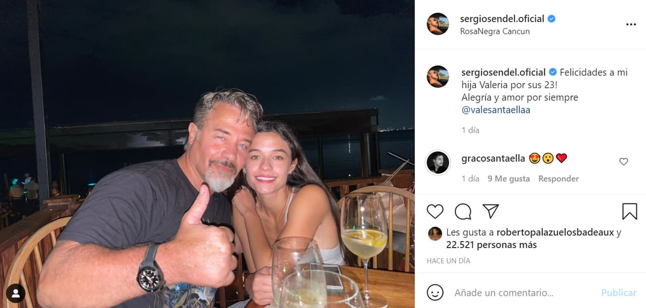 Sergio Santaella Sendel, nombre completo del actor, también colgó esta otra imagen solo con su hija Valeria, de quien dijo
<b><a href="https://www.instagram.com/p/CPeo-XKnY_5/" target="_blank">"alegría y amor por siempre"</a></b>.
<br>