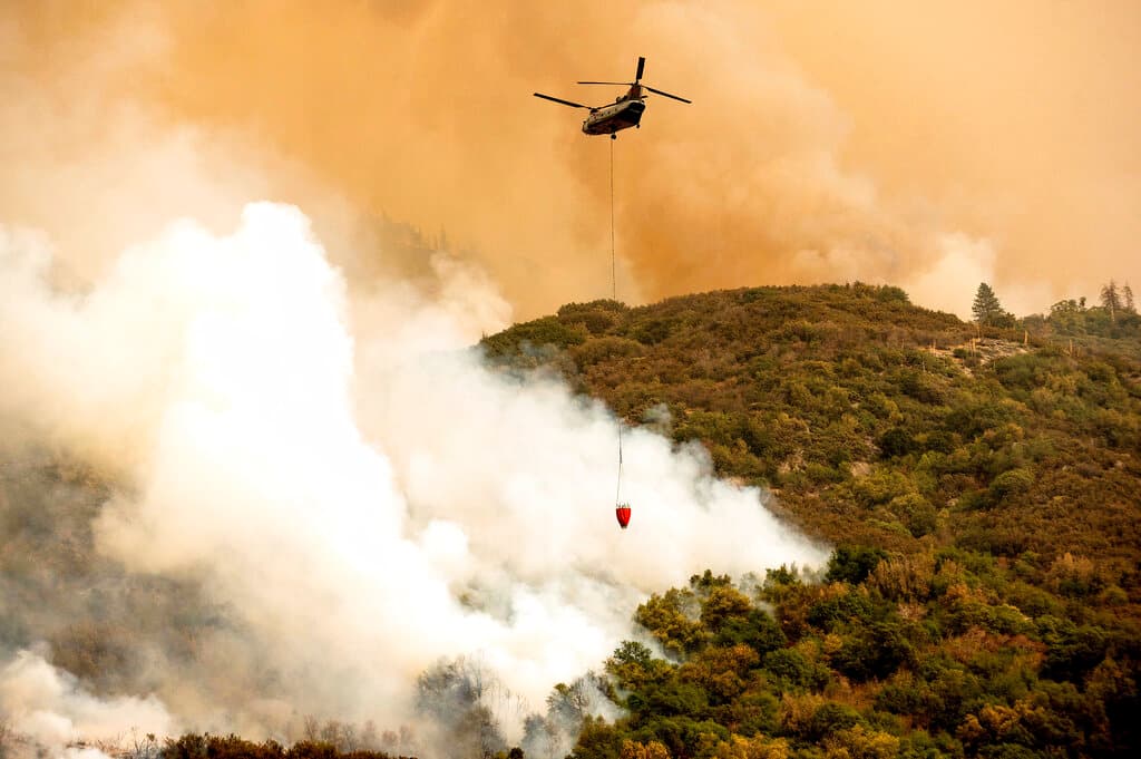 Los incendios Colony y Paradise, provocados por rayos la semana pasada, cubren aproximadamente 14 millas cuadradas de la Sierra Nevada, reportó la AP.