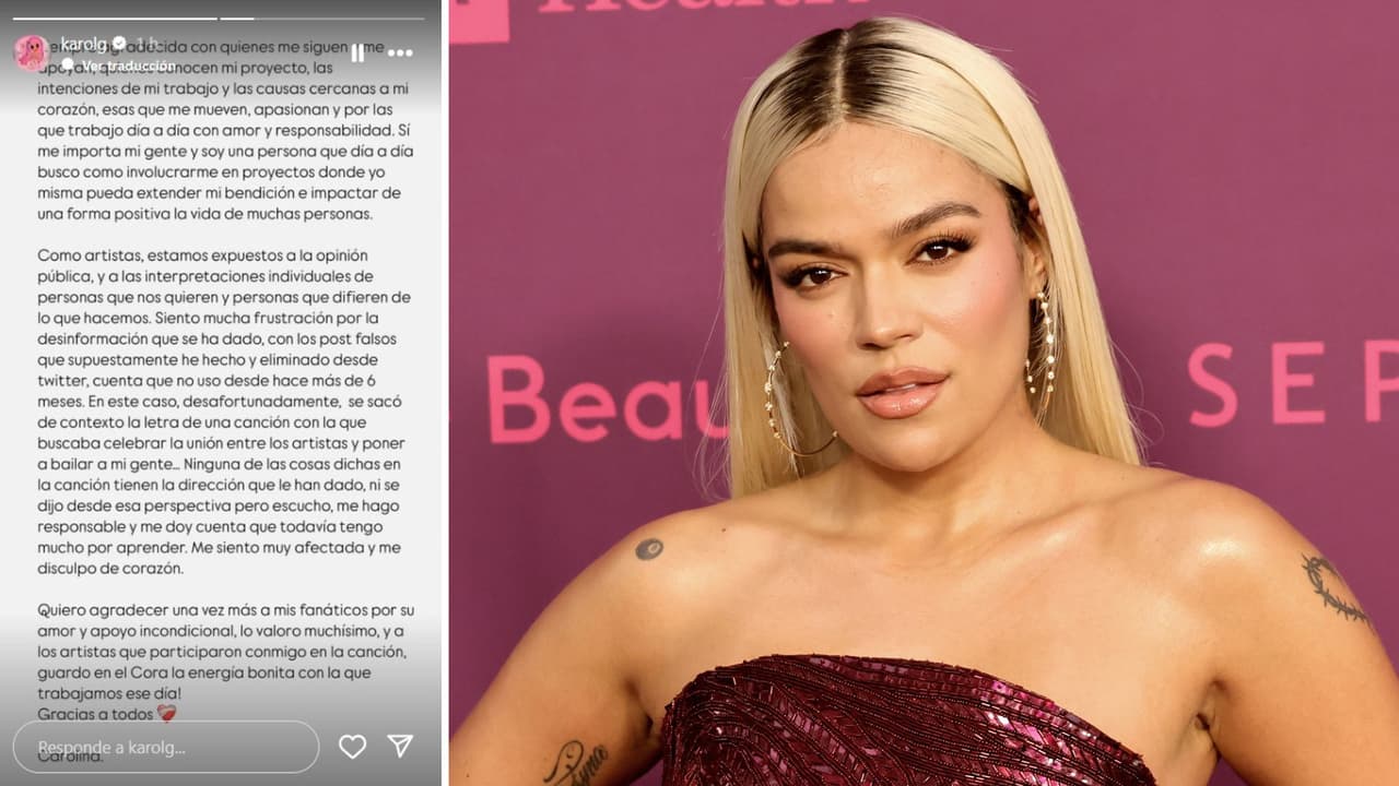 Karol G lanza mensaje tras polémica con su canción '+57'.
