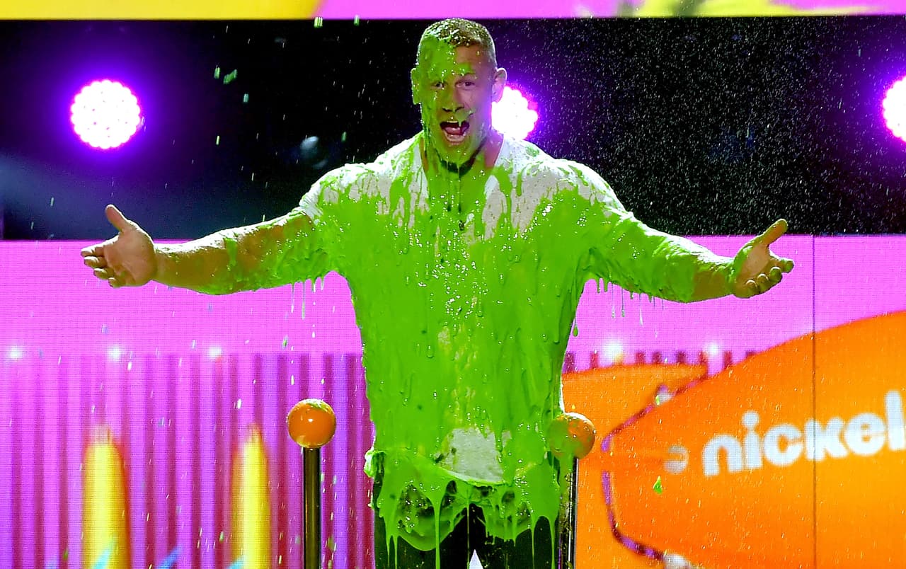 John Cena quedó feliz con tanto slime