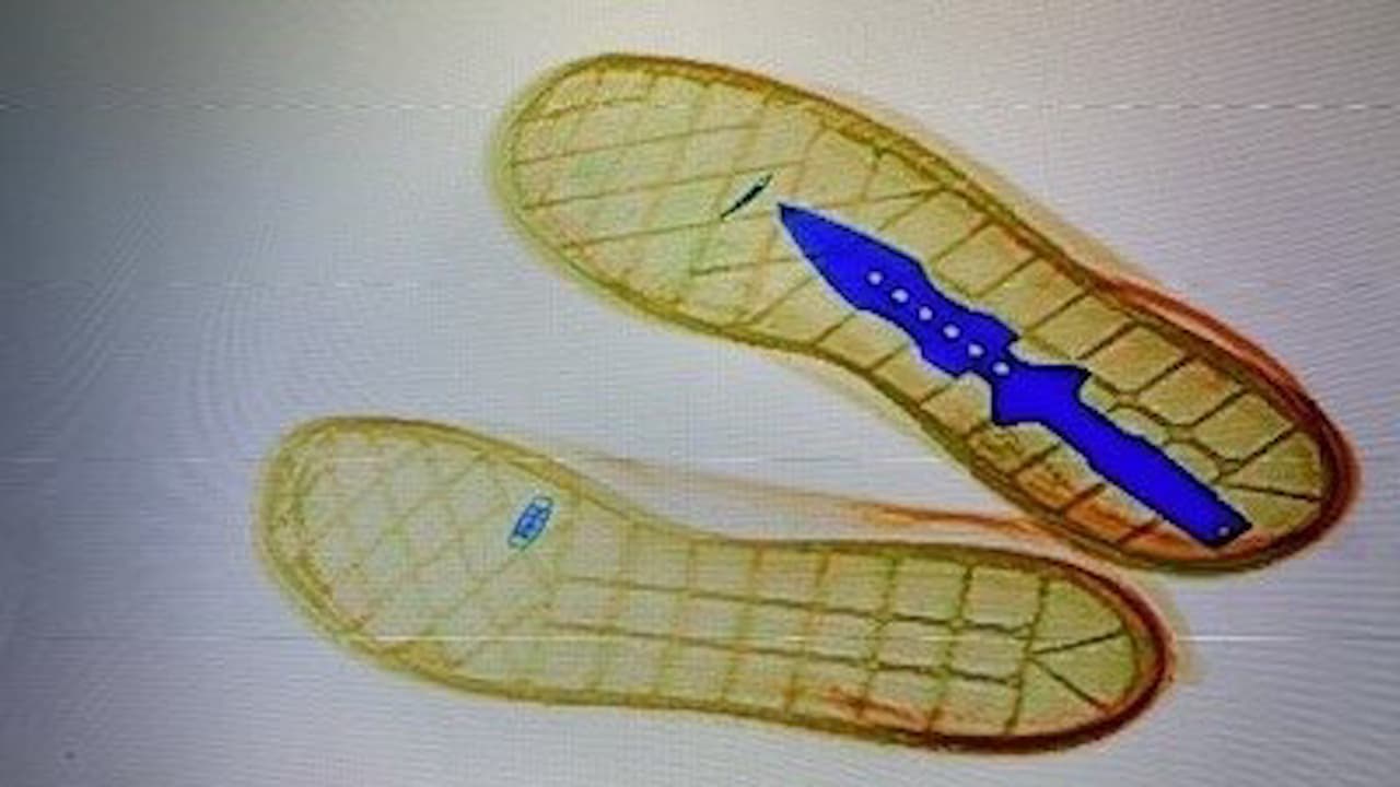 Intenta entrar a un tribunal en Florida con una daga de 8 pulgadas en los zapatos: dice que los tomó prestados