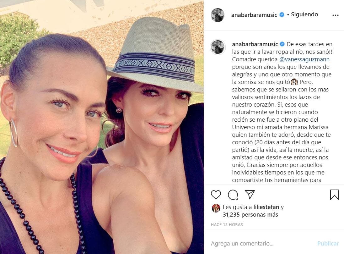 Junto a una fotografía donde aparecen las dos famosas escribió: "De esas tardes en las que ir a lavar ropa al río, 
<b>¡nos sanó!</b>", comenzó en su mensaje.
<br>