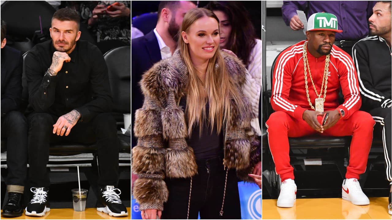 Beckham, Wozniacki, Mayweather y más celebridades que se tomaron las tribunas de la NBA esta semana