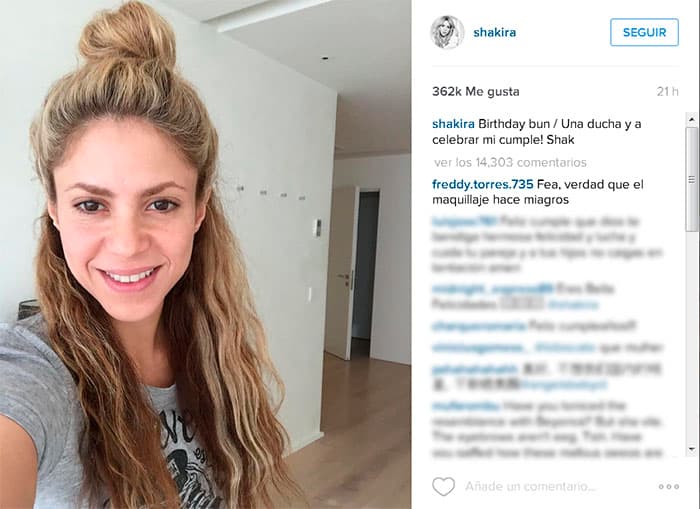 “Una ducha y a celebrar mi cumple”, fue lo que escribió en la imagen publicada el 2 de febrero, día en que cumple años la intérprete.