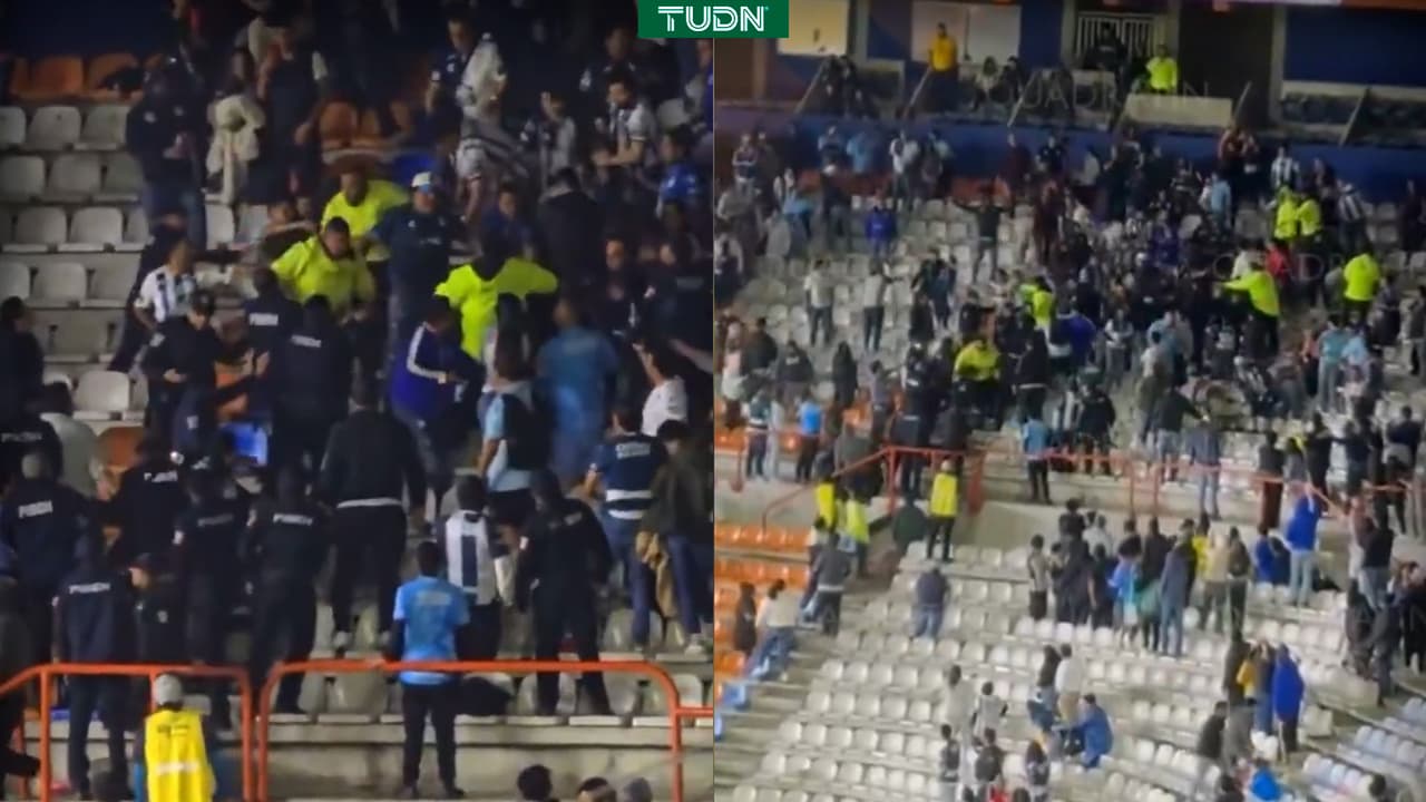 La violencia aparece en la tribuna del Estadio Hidalgo