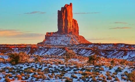 Las tormentas han dejado cubierto de nieve el norte de Arizona, desde Flagstaff hasta la zona de Monument Valley. Foto Instagram @igsouthwest