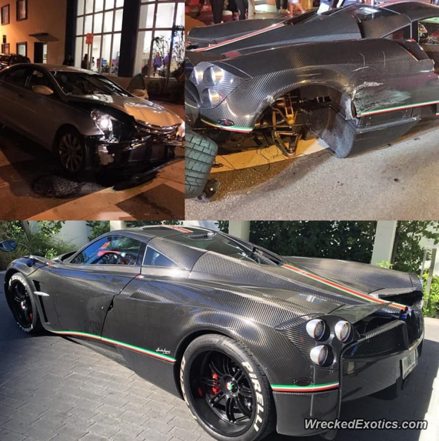 <b>Pagani Huayra </b>
<br>Lugar: Miami Beach, Florida, EEUU.
<br>Costo: $1.4 millones
<br>Circunstancias: El primer accidente registrado de un Pagani Huayra en EEUU ocurrió en South Beach e involucró al conductor de Uber el cual golpeo a este costosísimo vehículo mientras trataba de ingresar a la autopista.
<br>El propietario de esta Pagani Huayra es Kris Singh (inversionista de Florida) que apodo cariñosamente a su Pagani la ‘Mona Lisa’.