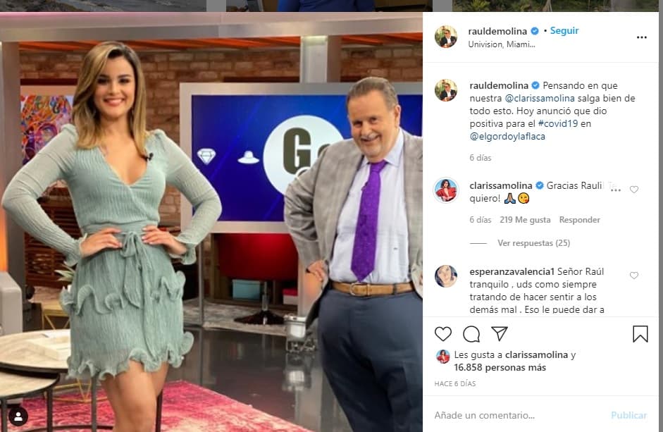 A través de redes sociales, El Gordo no dejo pasar la oportunidad de enviarle pensamientos positivos para que "salga bien de todo esto".