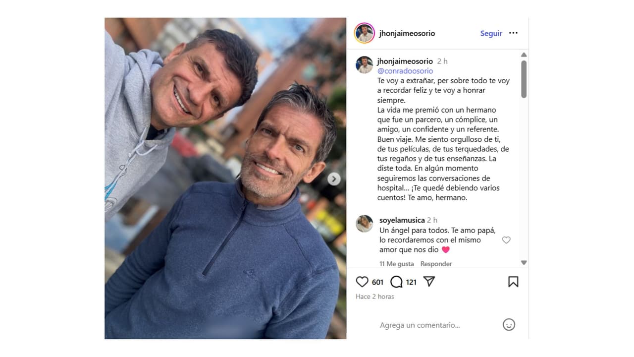 Así se informó sobre la muerte del actor Conrado Osorio.