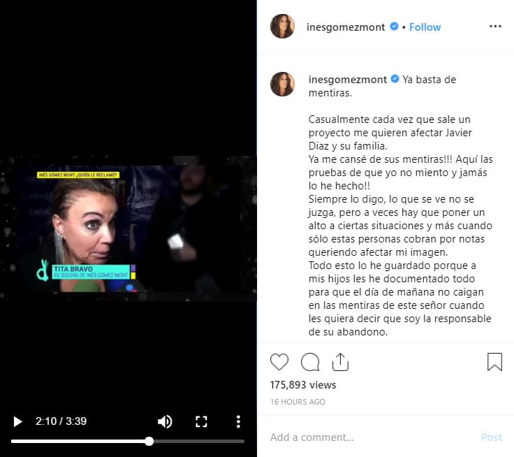 "Que los niños vean a su papá, o sea como debe de ser, es lo normal. O sea cómo un papá que no es su papá, el señor es moreno y mis príncipes son blancos de ojos azules", dijo en el show. Gómez Mont cuestionó el por qué las ofensas a terceros: "¿Por qué ofender a mi marido por su color de piel?", se lee en el video.
<br>