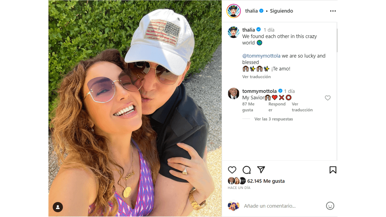 Thalía y Tommy Mottola