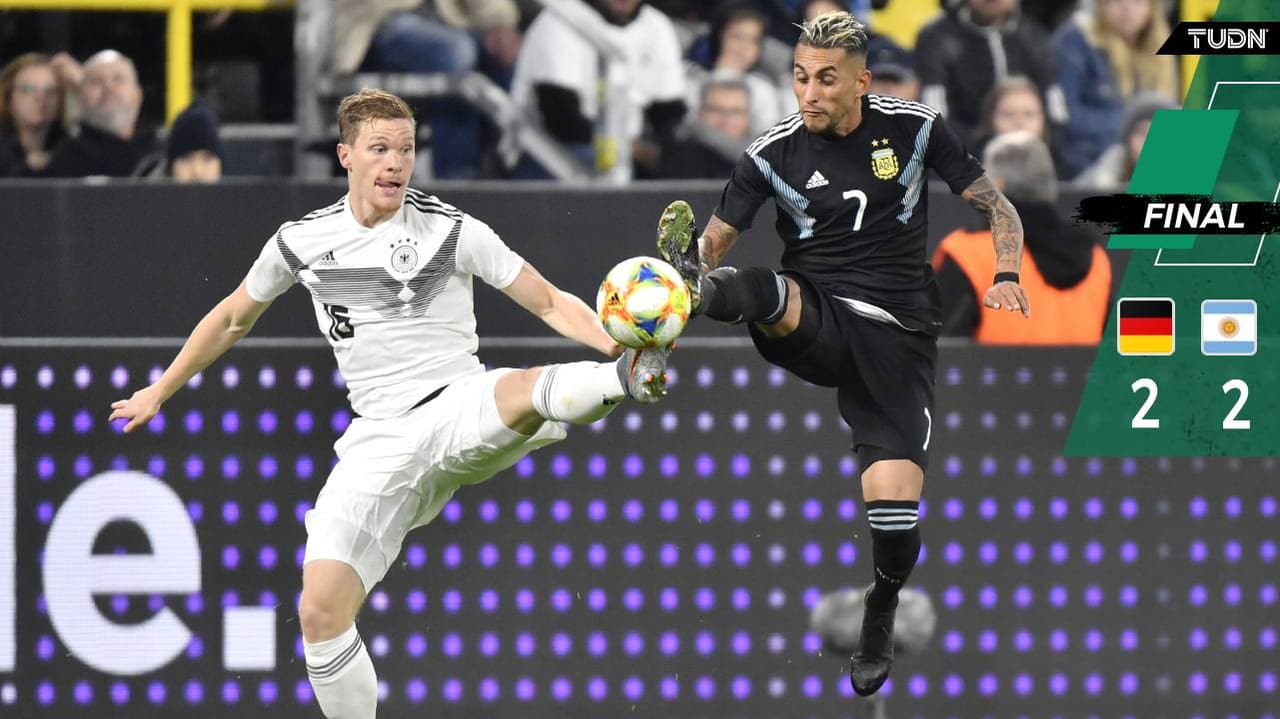 Argentina reacciona en el segundo tiempo para igualar ante Alemania