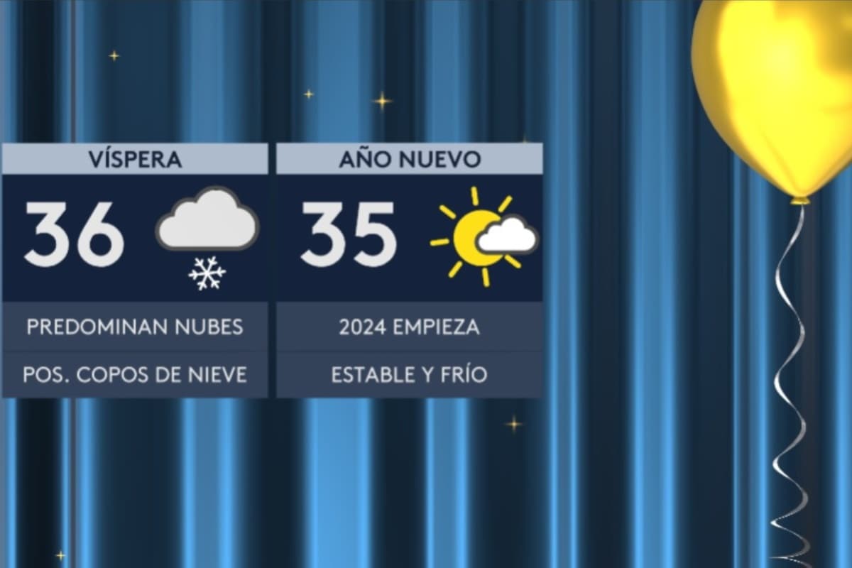 Deben tomar en cuenta que si van a salir para
<b> recibir el año nuevo en algún lugar al aire libre</b>, tendrán que ir bien abrigados y 
<b>posiblemente necesitarán un paraguas también</b>. La visibilidad para los automovilistas será poca, así que deben tener cuidado al manejar, ya que además 
<b>el pavimento estará resbaloso.</b>