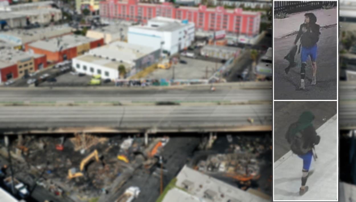 Buscan a esta "persona de interés" vinculada al incendio bajo la autopista 10 en Los Ángeles