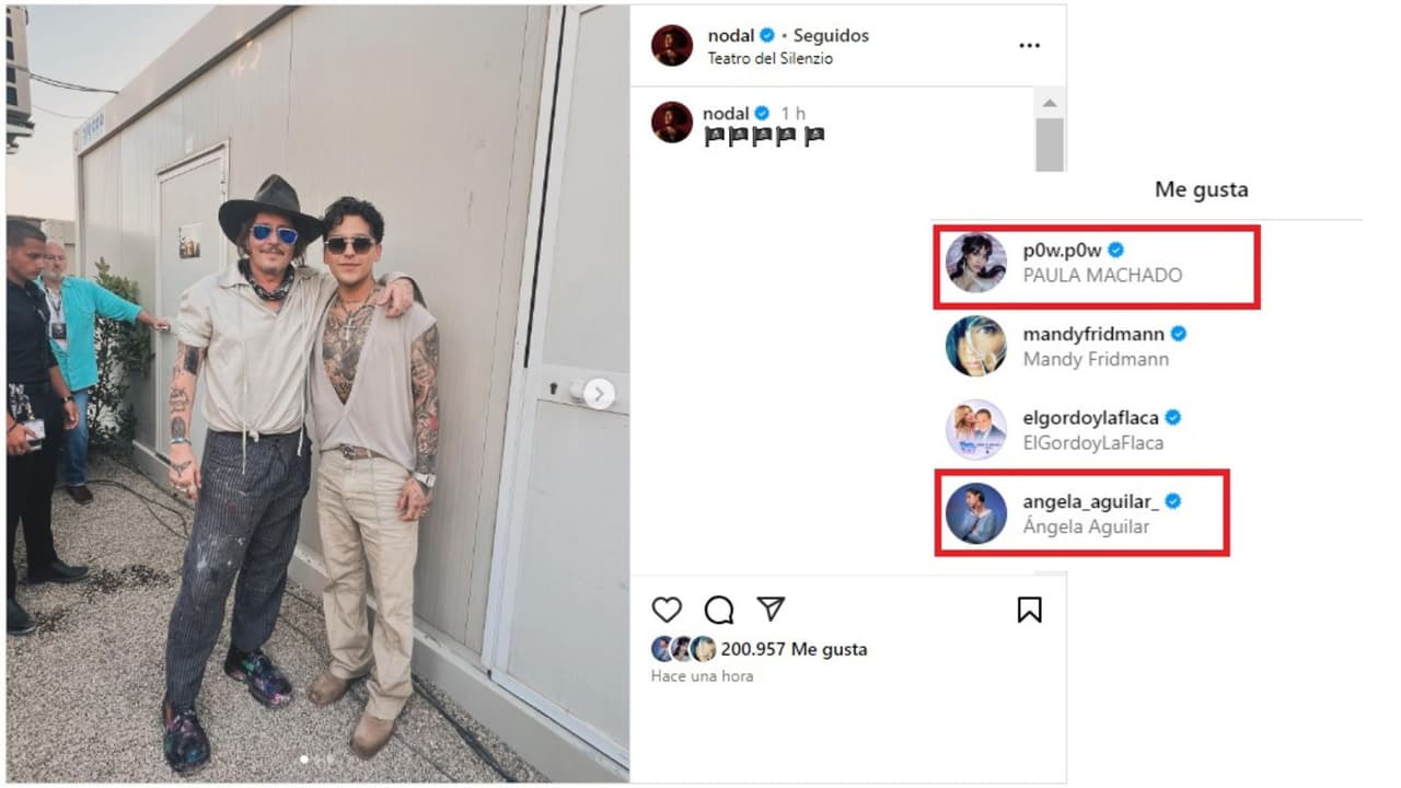 Ángela Aguilar reaccionó al encuentro de Nodal con Johnny Depp.