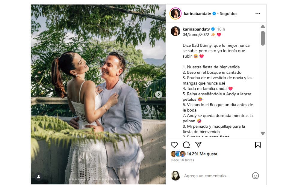 Karina Banda compartió fotos de su boda religiosa con Carlos Ponce.