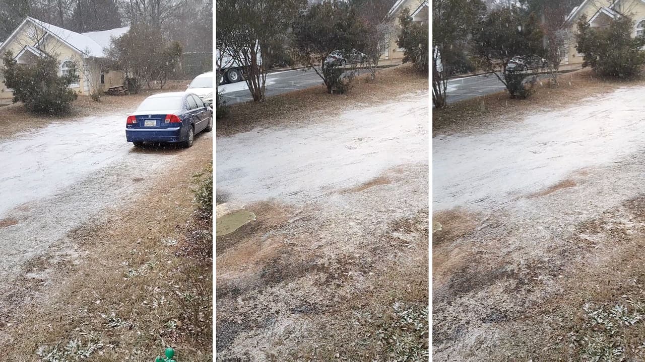 "Cae nieve en Riverdale condado de Clayton", escribió Wilton Cuevas.